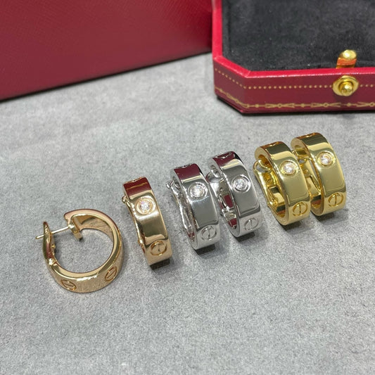 [Vintora]LOVE 5.5MM 1 DIAMOND EARRINGS