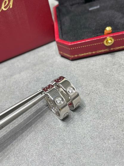 [Vintora]LOVE 5.5MM 1 DIAMOND EARRINGS