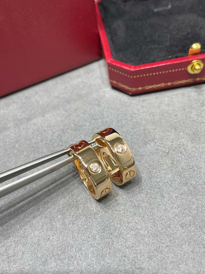 [Vintora]LOVE 5.5MM 1 DIAMOND EARRINGS