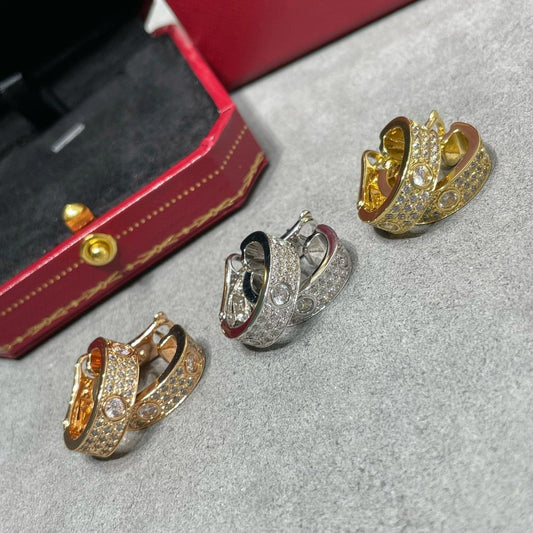 [Vintora]LOVE 5.5MM DIAMOND PAVED EARRINGS
