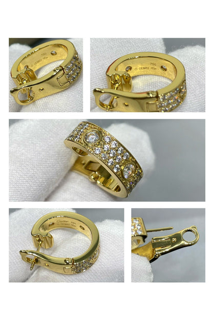 [Vintora]LOVE 5.5MM DIAMOND PAVED EARRINGS