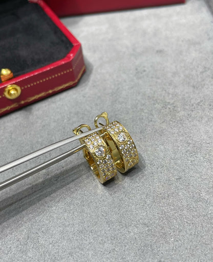 [Vintora]LOVE 5.5MM DIAMOND PAVED EARRINGS