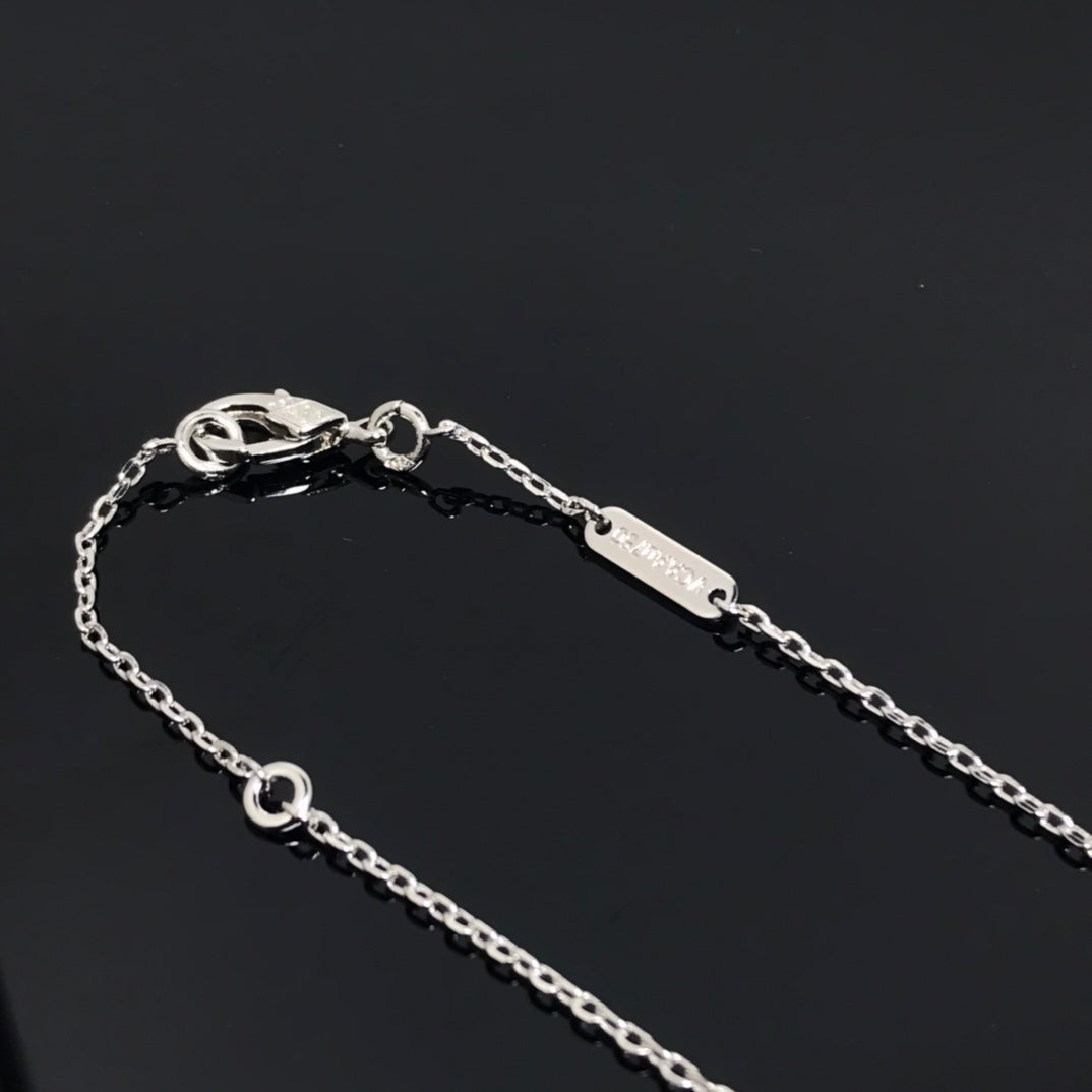 [Vintora]CLOVER PIETERSITE SILVER LONG NECKLACE