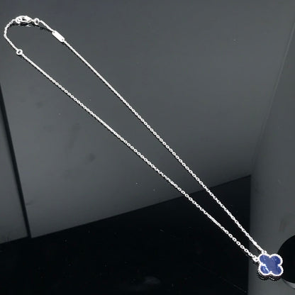 [Vintora]CLOVER PIETERSITE SILVER LONG NECKLACE