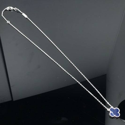 [Vintora]CLOVER PIETERSITE SILVER LONG NECKLACE