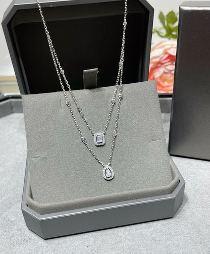 [Vintora]MY TWIN 2 ROW DIAMOND NECKLACE
