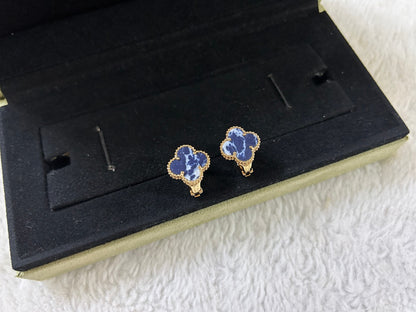 [Vintora]CLOVER PIETERSITE MEDIUM STUD EARRINGS