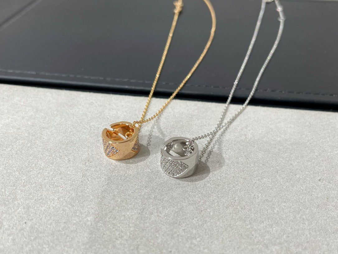 [Vintora]LIENS EVIDENCE DIAMOND PAVED NECKLACE