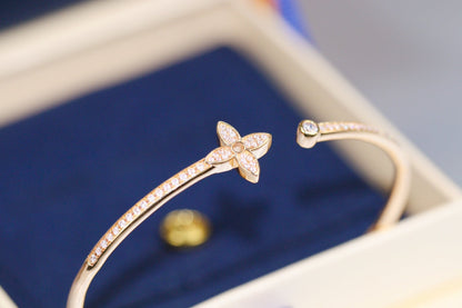 [Vintora]IDYLLE PINK GOLD OPEN BRACELET DIAMOND PAVED