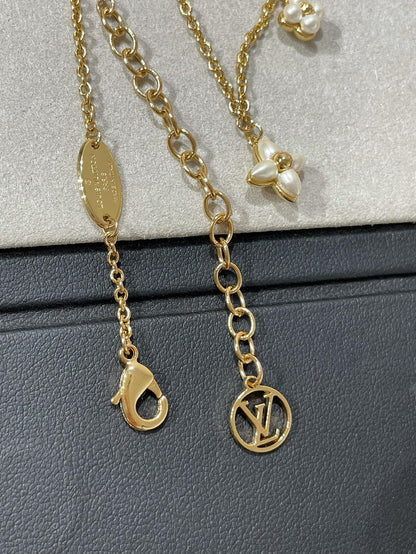 [Vintora]FLOWERGRAM GOLD MOP DOUBLE ROW NECKLACE