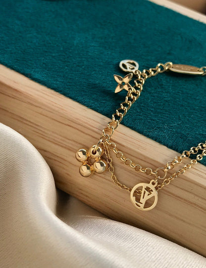 [Vintora]BLOOMING PINK GOLD MOP BRACELET