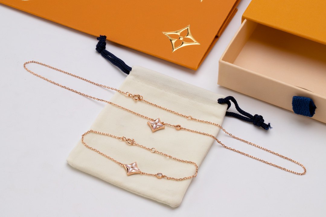 [Vintora]STAR PINK MOP 1 DIAMOND PINK GOLD NECKLACE