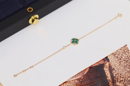 [Vintora]STAR AND SUN 4 MOTIF PINK GOLD MALACHITE BRACELET