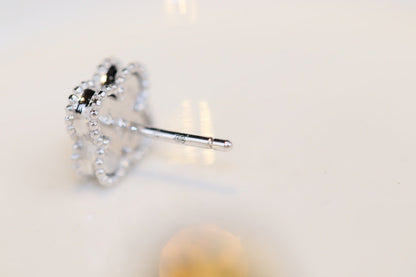 [Vintora]CLOVER MINI TURQUOISE SILVER STUD EARRINGS