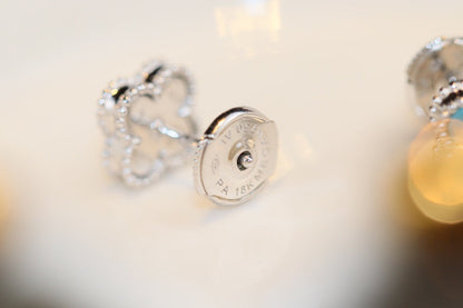 [Vintora]CLOVER MINI TURQUOISE SILVER STUD EARRINGS