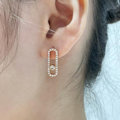 [Vintora]MOVE UNO STUD DIAMOND PAVED EARRINGS