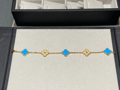 [Vintora] CLOVER 5 MOTIF BLUE AGATE BRACELET COLLECTION