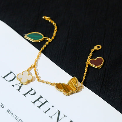 [Vintora]LUCKY SPRING 5 MOTIF GOLD BRACELET