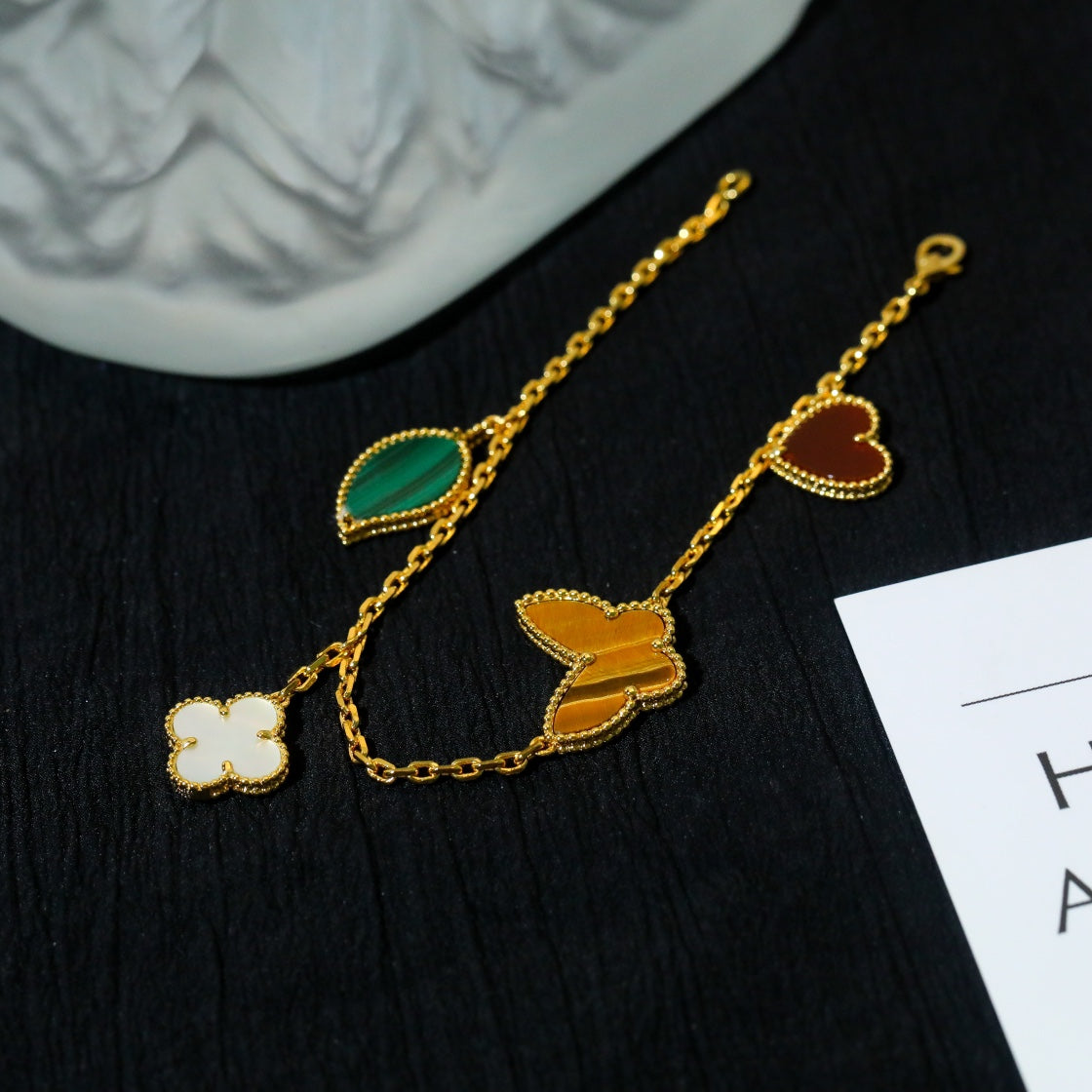 [Vintora]LUCKY SPRING 5 MOTIF GOLD BRACELET