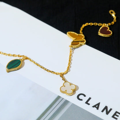 [Vintora]LUCKY SPRING 5 MOTIF GOLD BRACELET