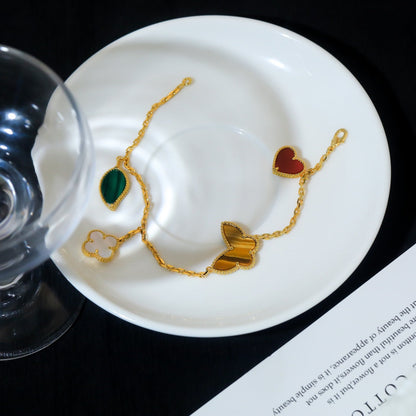 [Vintora]LUCKY SPRING 5 MOTIF GOLD BRACELET