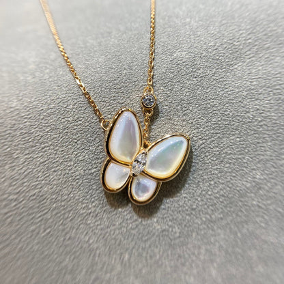 [Vintora]BUTTERFLY MOP DIAMOND NECKLACE