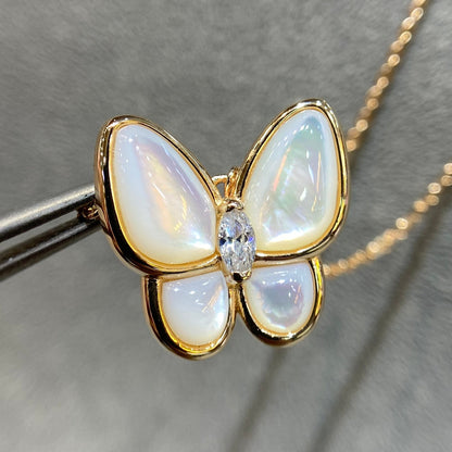 [Vintora]BUTTERFLY MOP DIAMOND NECKLACE