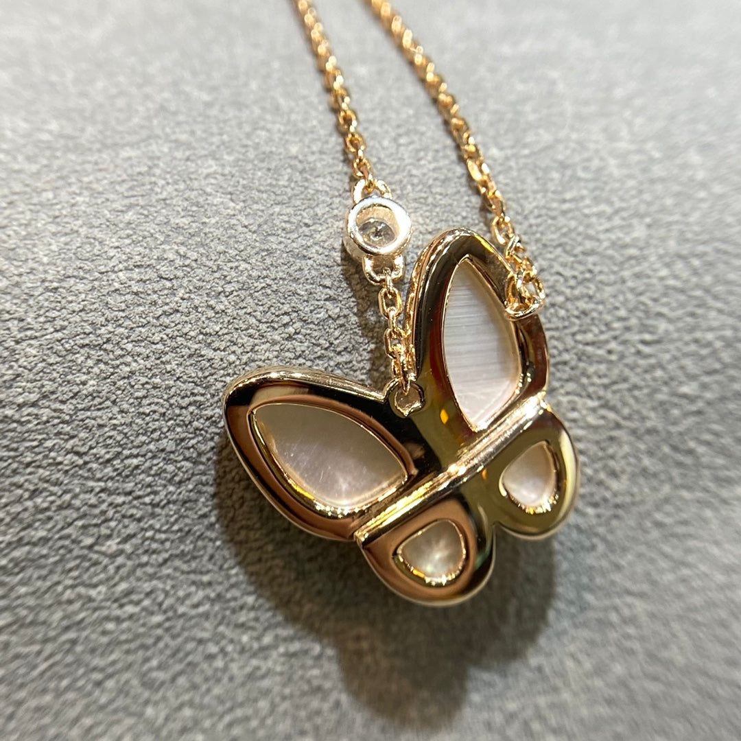 [Vintora]BUTTERFLY MOP DIAMOND NECKLACE