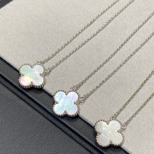 [Vintora]CLOVER MEDIUM SILVER WHITE MOP NECKLACE