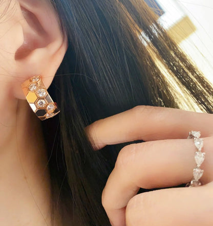 [Vintora]BEE LOVE DIAMOND HOOP EARRINGS