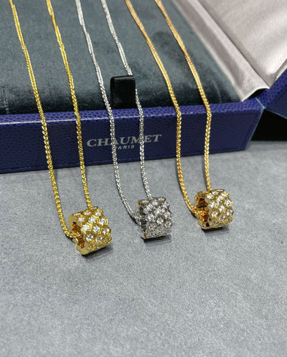 [Vintora]BEE LOVE DIAMOND PAVED 3 ROW NECKLACE