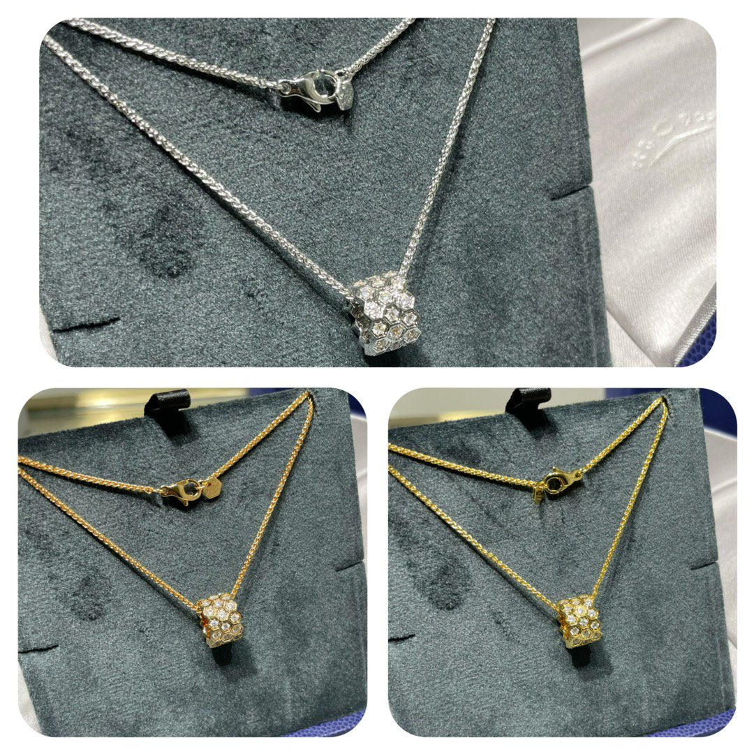 [Vintora]BEE LOVE DIAMOND PAVED 3 ROW NECKLACE