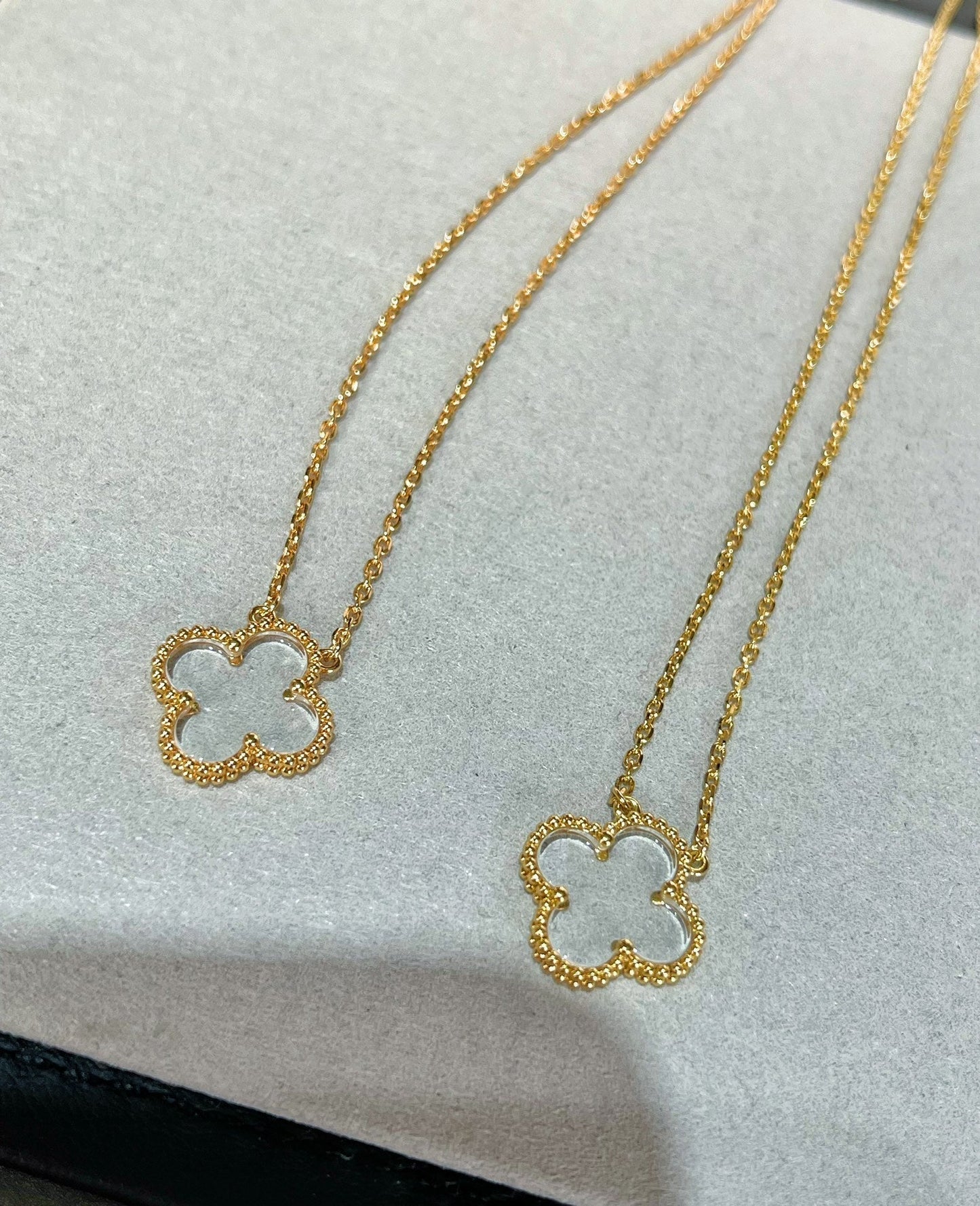 [Vintora]CLOVER ROCK CRYSTAL Vintora GOLD NECKLACE