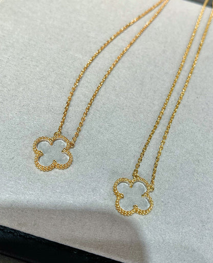 [Vintora]CLOVER ROCK CRYSTAL Vintora GOLD NECKLACE