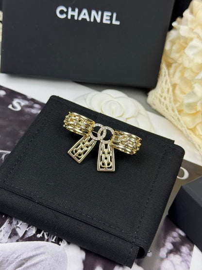 [Vintora]25K Hollow Bow Brooch