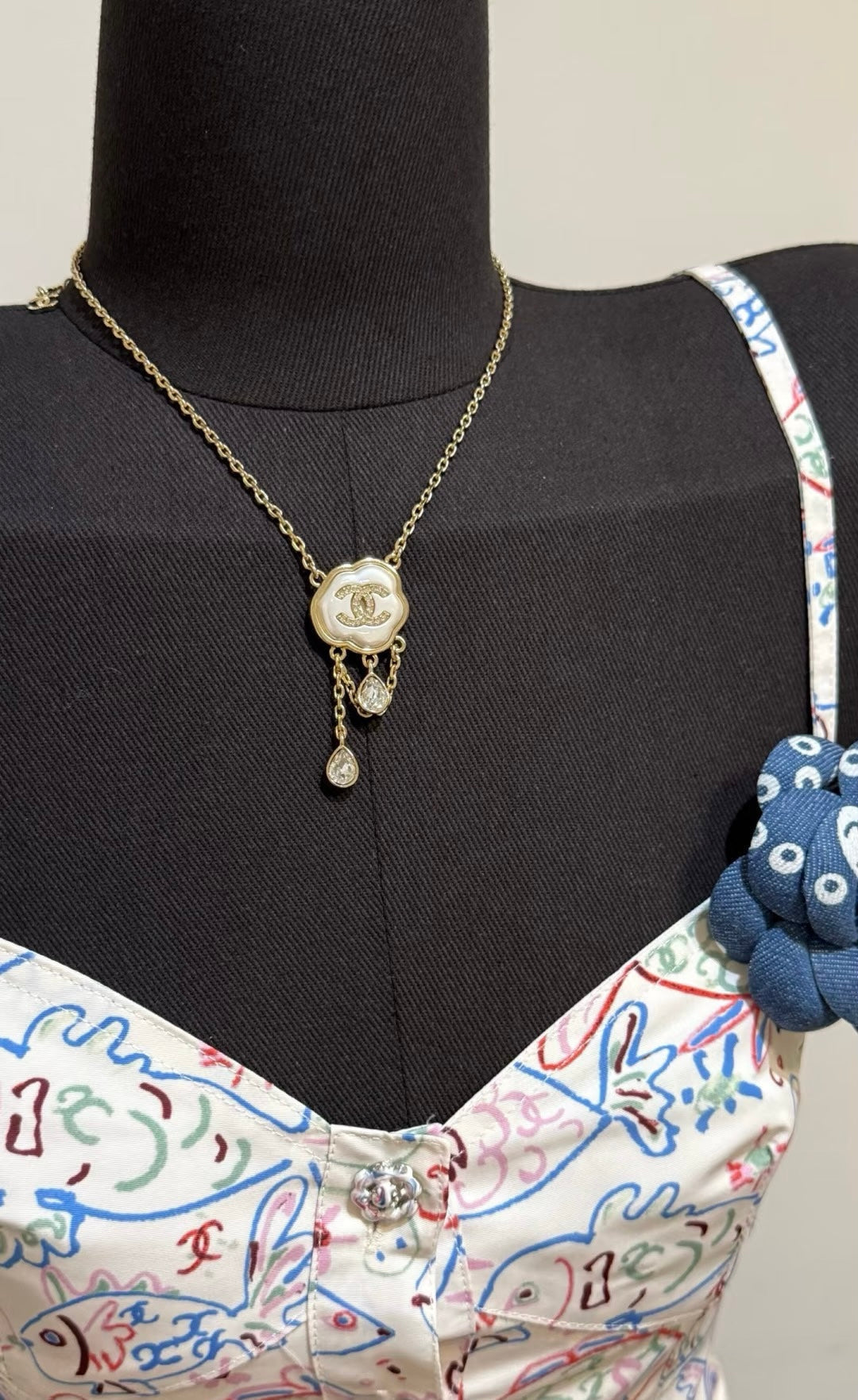 [Vintora]Cloud Pearl Mother-of-Pearl Diamond Chain Pendant Necklace