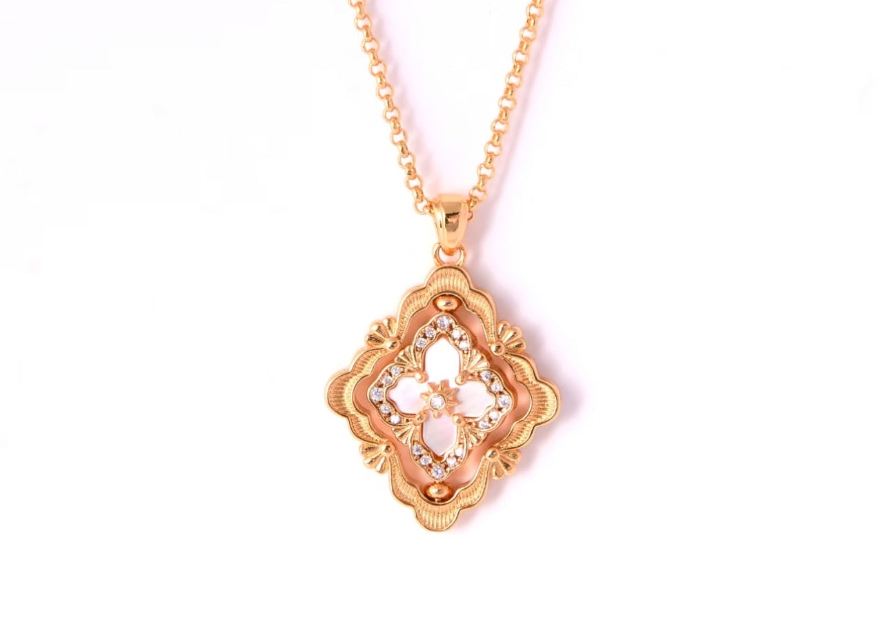 [Vintora] B.C.L ENAMEL ROTATING SINGLE-DIAMOND NECKLACE£¨Various colors£©