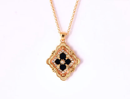 [Vintora] B.C.L ENAMEL ROTATING SINGLE-DIAMOND NECKLACE£¨Various colors£©