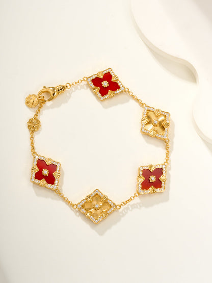 [Vintora]B.C.L ENAMELED Five-Flower Bracelet£¨Various Colors) BIG SIZE