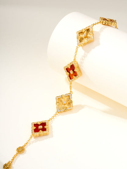 [Vintora]B.C.L ENAMELED Five-Flower Bracelet£¨Various Colors) BIG SIZE