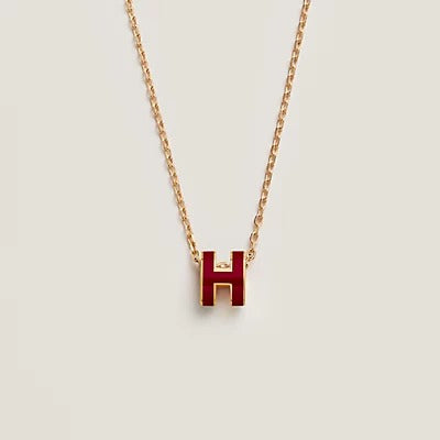 [Vintora]HM CLIC RED ENAMEL GOLD NECKLACE