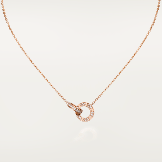 [Vintora]LOVE 7.6MM NECKLACE Vintora GOLD AND SILVER  FULL DIAMOND