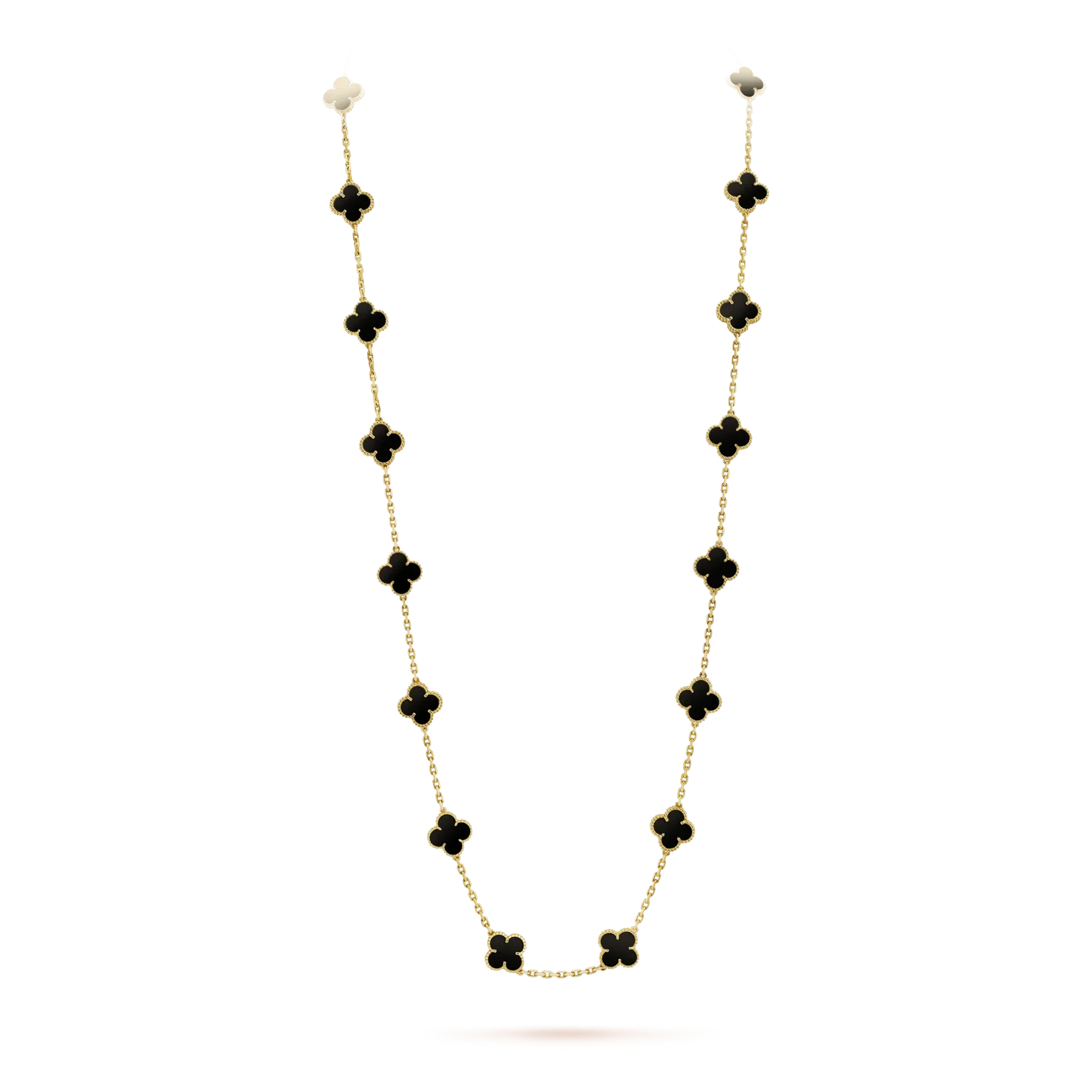 [Vintora]CLOVER 20 MOTIFS ONYX NECKLACE