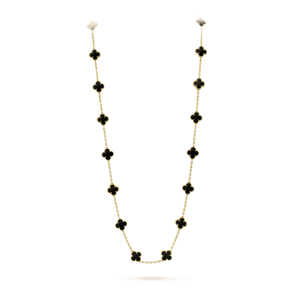 [Vintora]CLOVER 20 MOTIFS ONYX NECKLACE