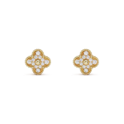 [Vintora]CLOVER MEDIUM 1 MOTIFS FUll DIAMOND EARRINGS