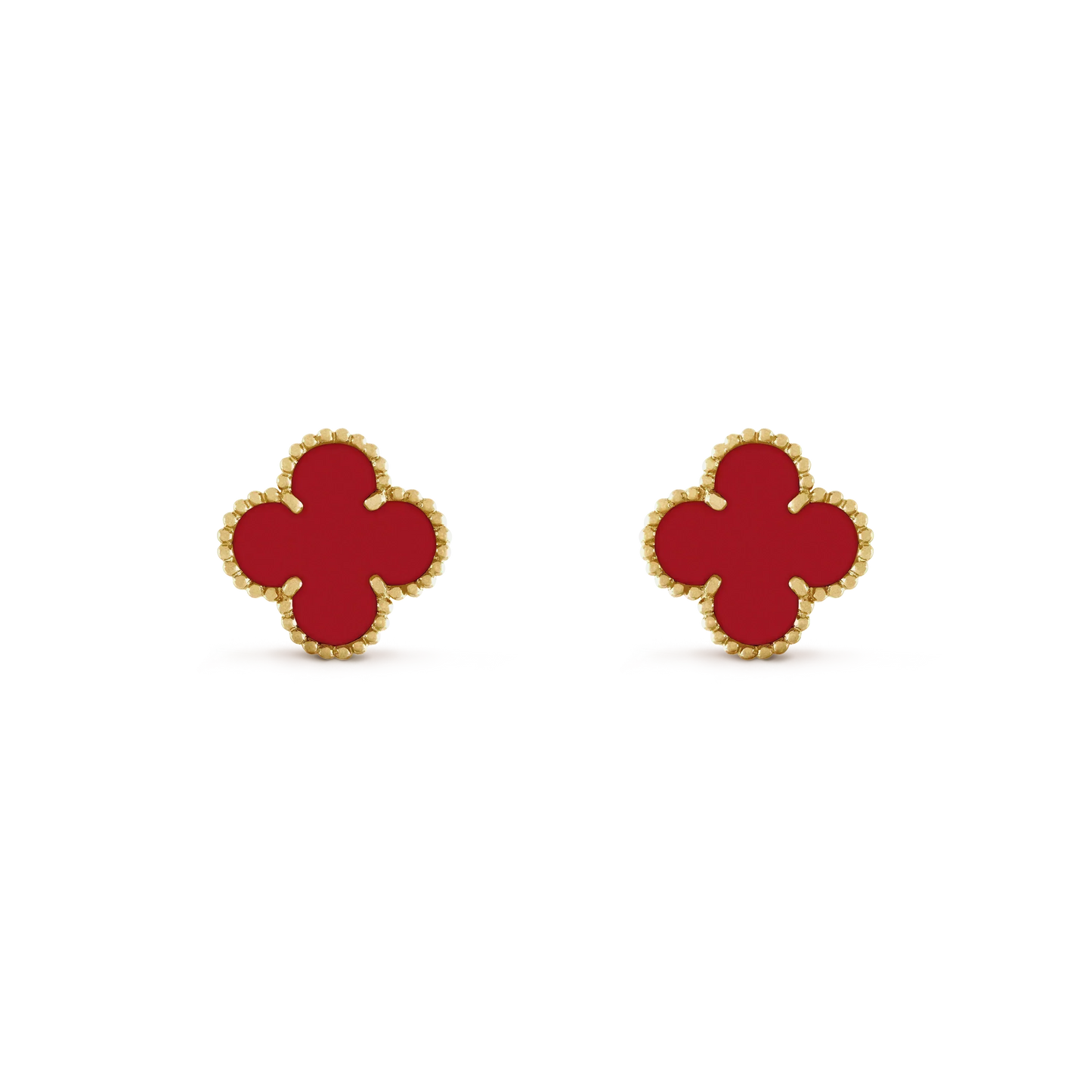 [Vintora]CLOVER MINI 9.5MM CARNELIAN EARRINGS