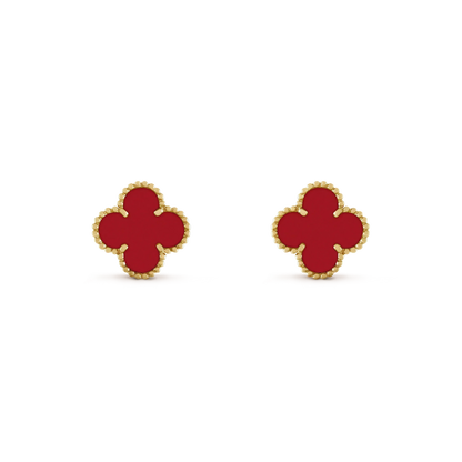 [Vintora]CLOVER MINI 9.5MM CARNELIAN EARRINGS
