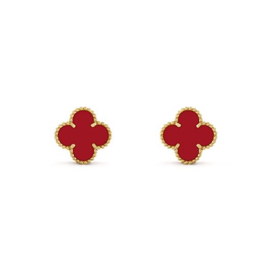 [Vintora]CLOVER MINI 9.5MM CARNELIAN EARRINGS