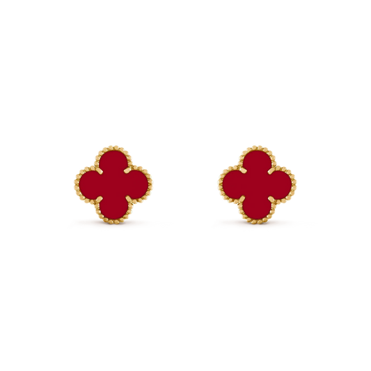 [Vintora]CLOVER MEDIUM 1 MOTIFS CARNELIAN  EARRINGS