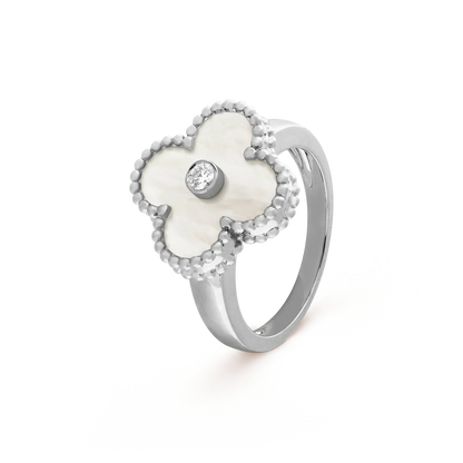[Vintora]CLOVER SILVER MOP DIAMOND RING